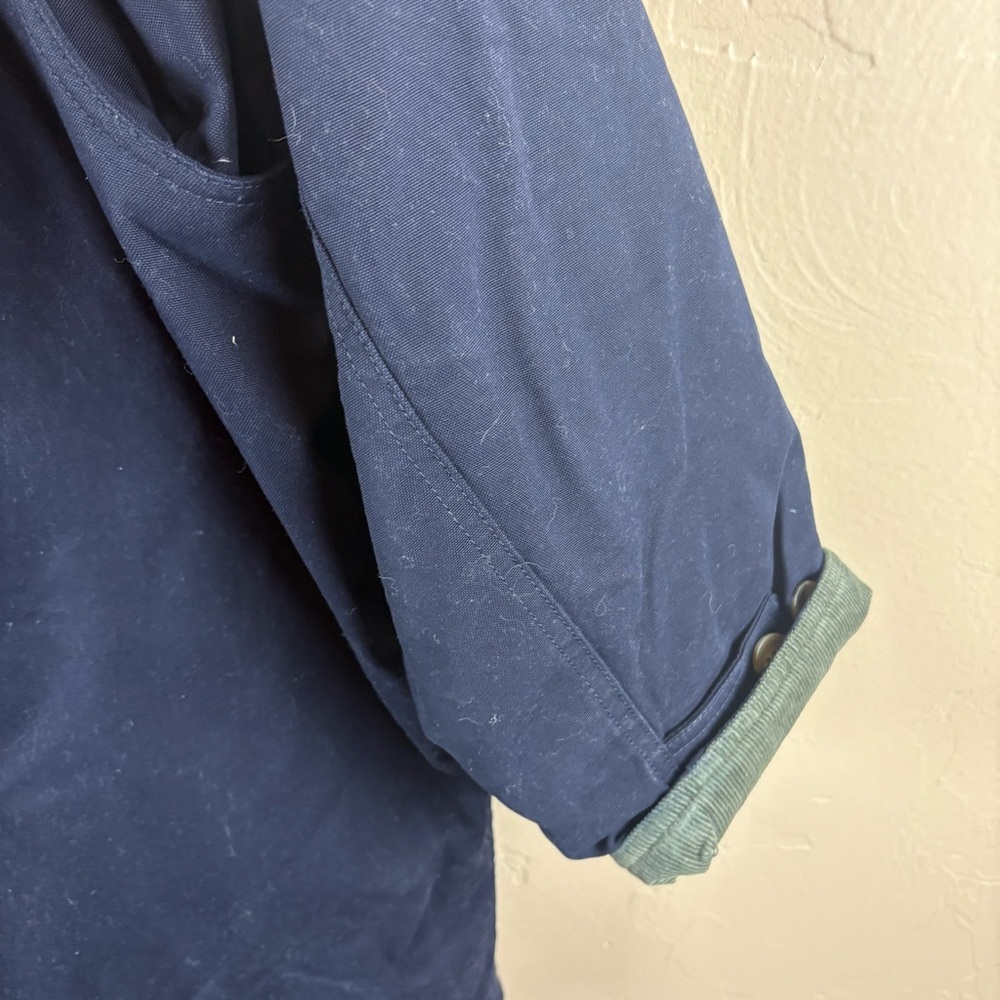 Lands End Women's Navy Blue Chore Barn Coat Corduroy Size 1X 16W 18W Thermolite - Picture 8 of 13